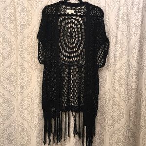 Open knit cardigan